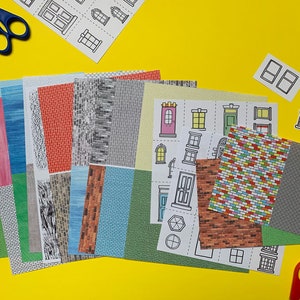 House Collage Kit - Create Your Own - Paper Craft Activity Pack - Gift ...