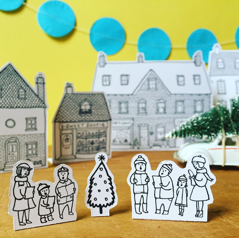 PAPER VILLAGE DIY Paper craft kit Activity Pack Etsy