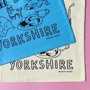 YORKSHIRE TOTE BAG Hand Drawn Icons Screen Printed Tote Bag image 4