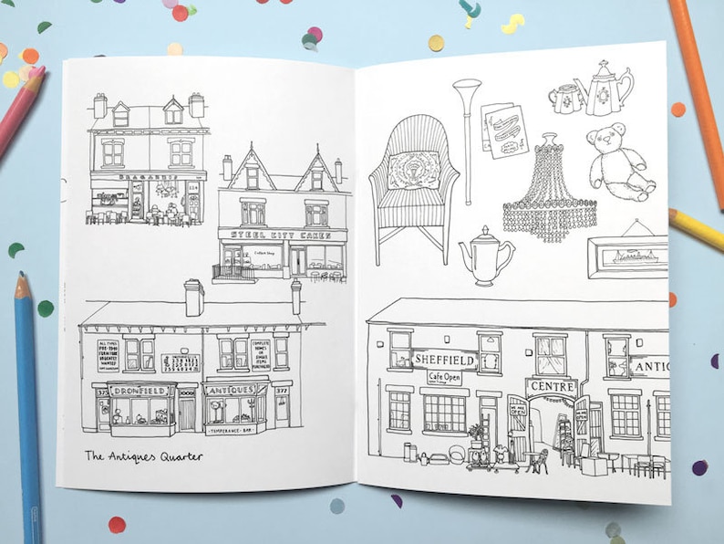 A Very Sheffield Colouring Book Sheffield themed gift for adults and children Christmas Birthday Yorkshire image 7