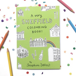 A Very Sheffield Colouring Book Sheffield themed gift for adults and children Christmas Birthday Yorkshire image 1