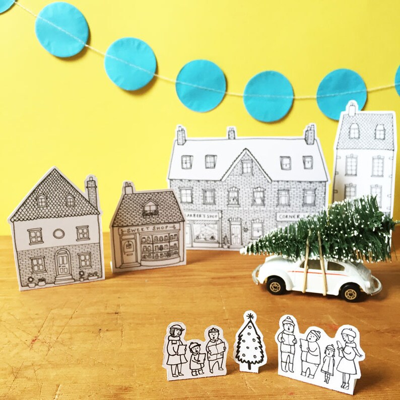 PAPER VILLAGE DIY Paper Craft Kit Activity Pack Etsy UK