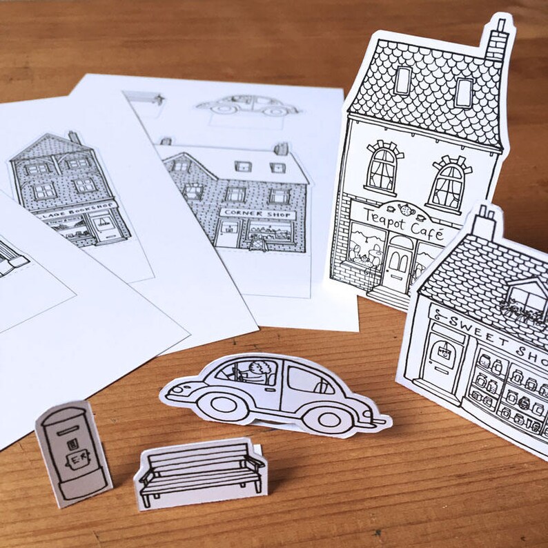 PAPER VILLAGE DIY Paper Craft Kit Activity Pack Etsy UK