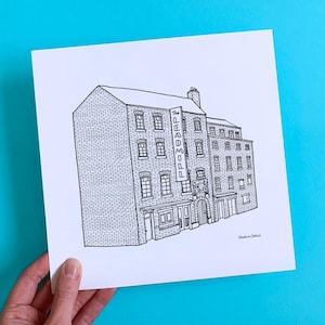 The Leadmill Sheffield - Pub & Music Venue Illustration Print - Black and White 21cm Square