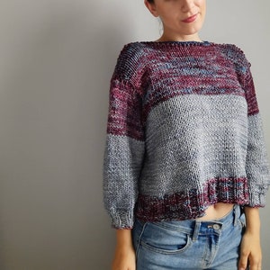 The Lazy Lucy Sweater lightweight/oversized/cropped/extra big loom knitting pattern image 3