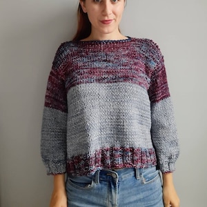 The Lazy Lucy Sweater lightweight/oversized/cropped/extra big loom knitting pattern image 1