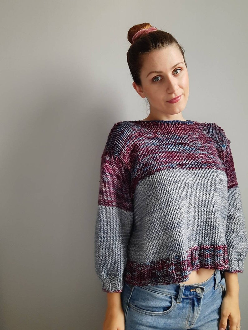 The Lazy Lucy Sweater lightweight/oversized/cropped/extra big loom knitting pattern image 3