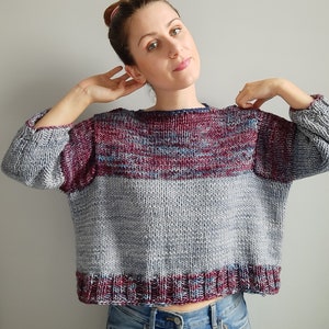 The Lazy Lucy Sweater lightweight/oversized/cropped/extra big loom knitting pattern image 5