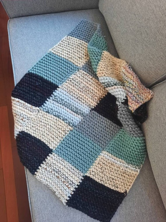 Penny Patchwork Blanket thick/warm/chunky Knit Loom Knitting - Etsy