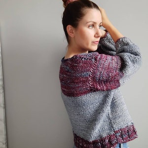 The Lazy Lucy Sweater lightweight/oversized/cropped/extra big loom knitting pattern image 6