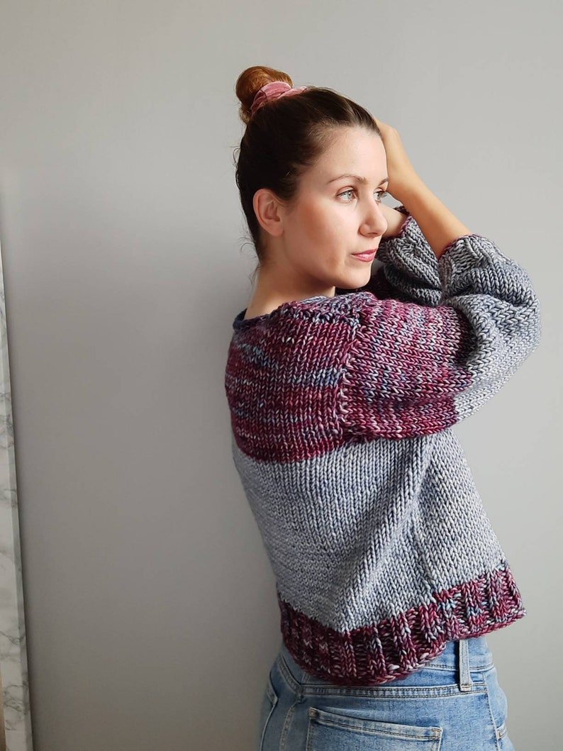 The Lazy Lucy Sweater lightweight/oversized/cropped/extra big loom knitting pattern image 6