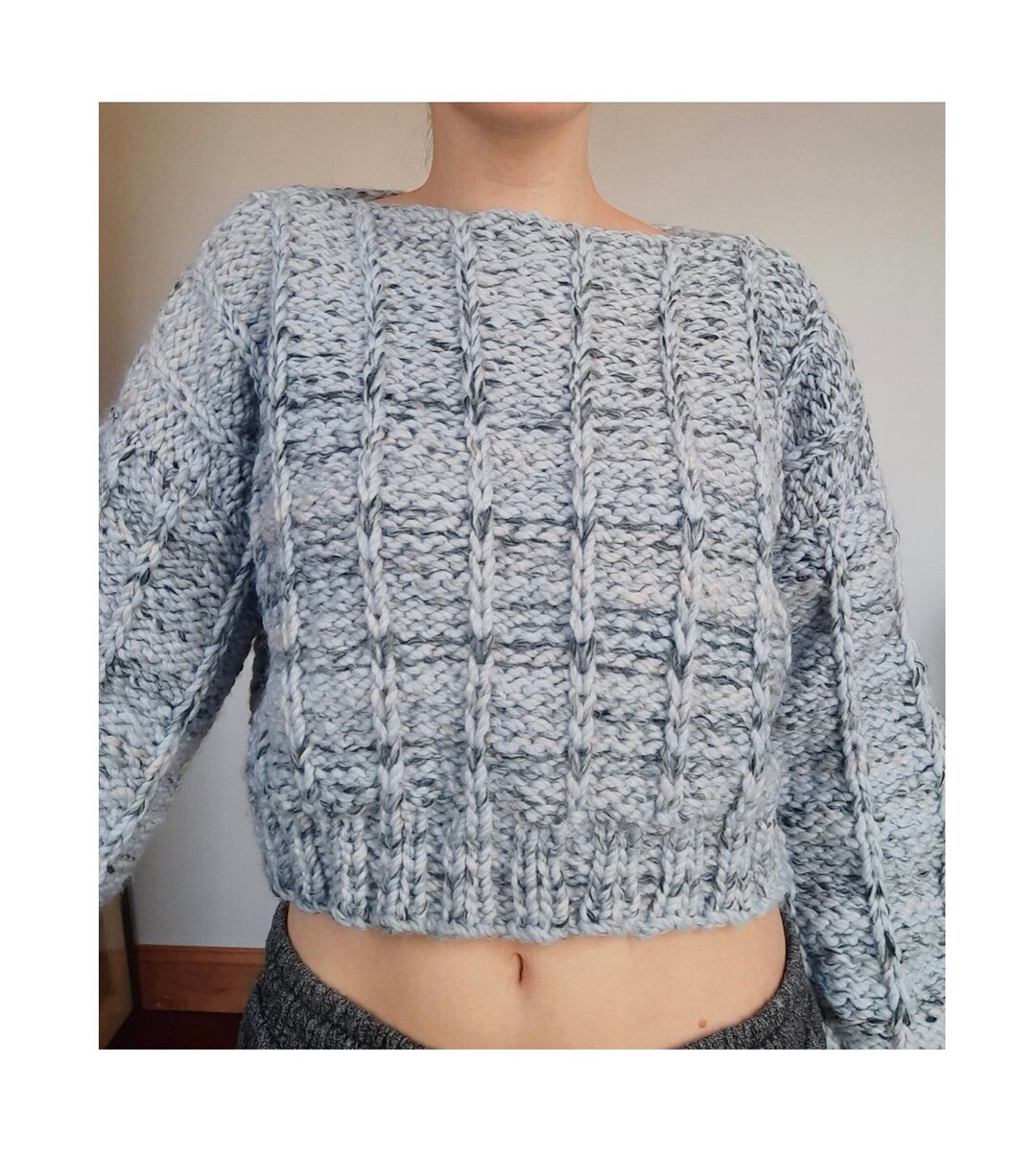 The Winter Cool Sweater reversible/chunky/thick/warm/oversized Sweater Loom  Knitting Pattern 