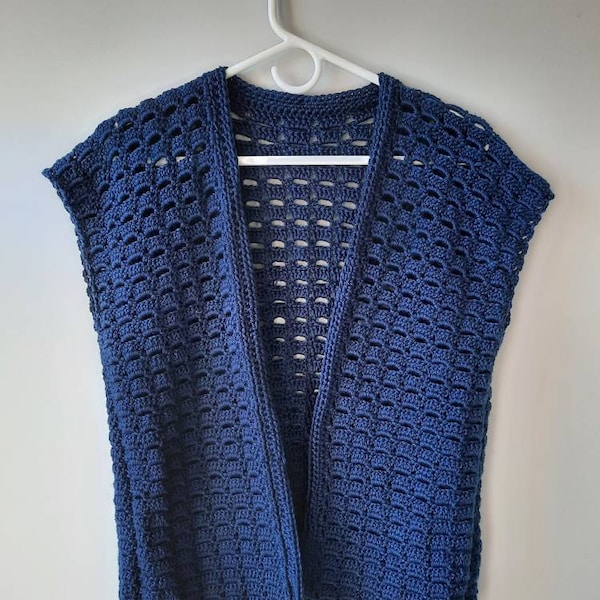 Crochet PATTERN - The Molly Sleeveless Cardigan