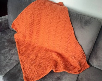 Sideways Striped Blanket (chunky knit/textured/thick/warm) loom knitting pattern