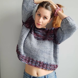 The Lazy Lucy Sweater lightweight/oversized/cropped/extra big loom knitting pattern image 4
