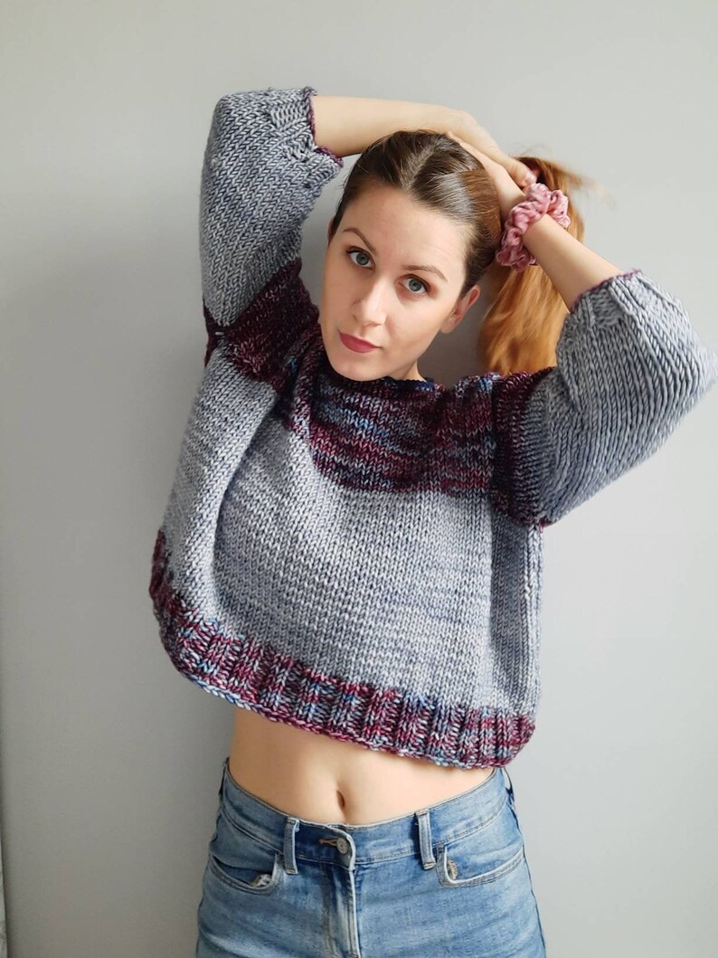 The Lazy Lucy Sweater lightweight/oversized/cropped/extra big loom knitting pattern image 4