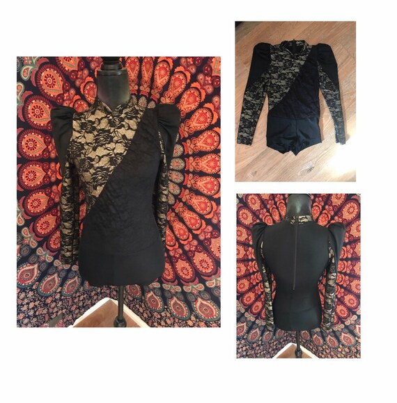 Retro Onesie Puffy Sleeve GOLD & LACE