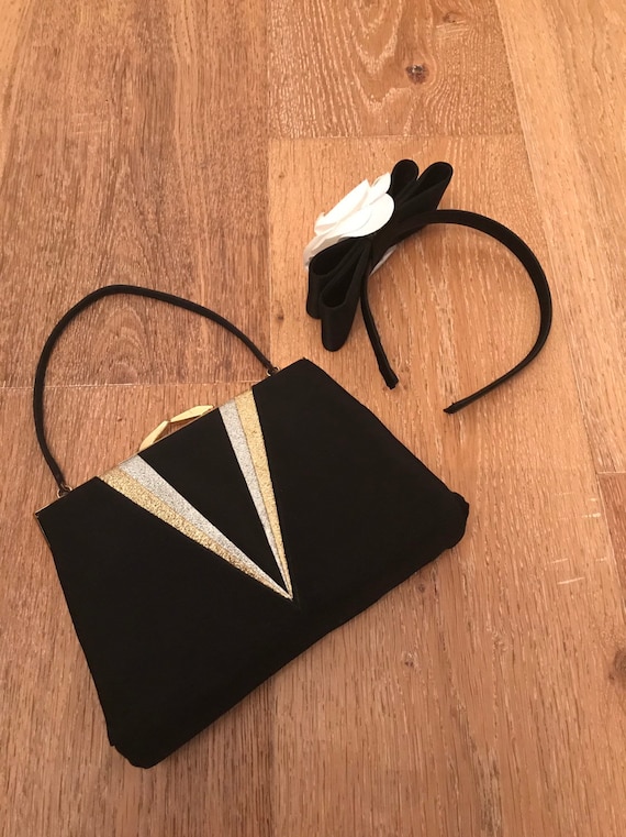 Vintage Clothfair 1950's Evening bag and Headband