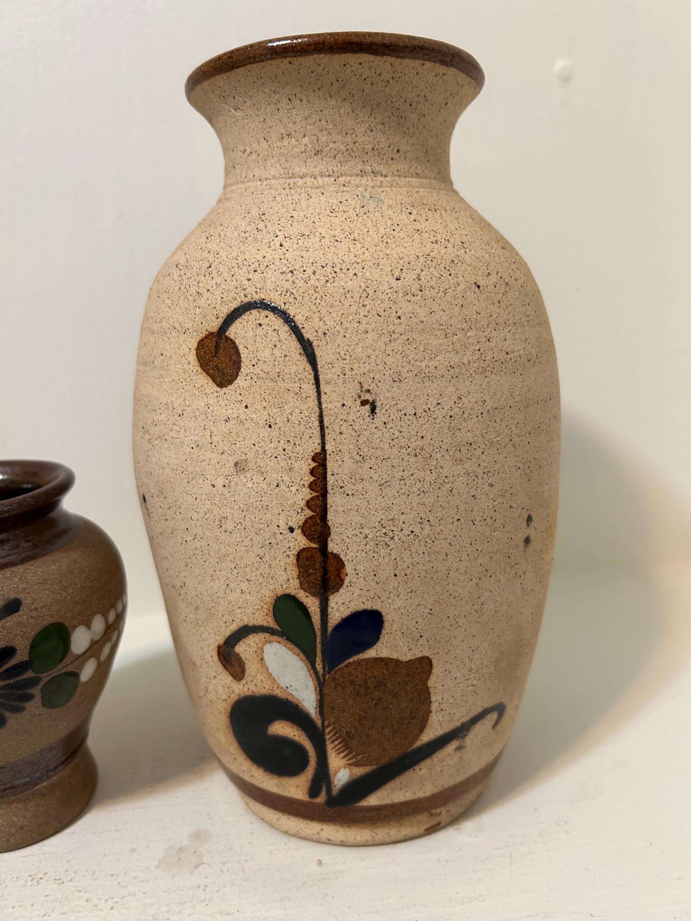 ⌘ メキシコ　壺　陶器　置物 ⌘ インテリア　トナラ　花瓶　緑　民芸品 ⌘ メキシコ 壺 陶器 置物 ⌘ インテリア トナラ 花瓶 青 民芸品