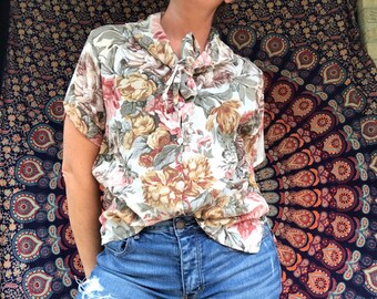 Retro 1990’s Romantic Bow Blouse