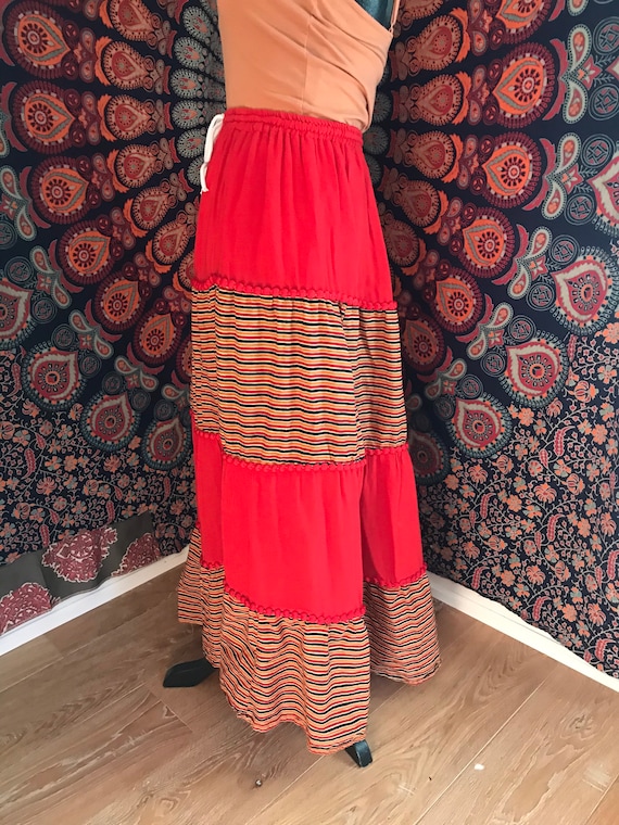 Retro 1990’s Mixed Print Broom Skirt - image 8