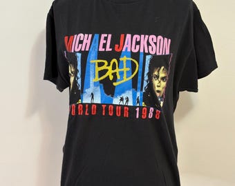 Michael Jackson Bad US Tour T-shirt M 80's - Etsy