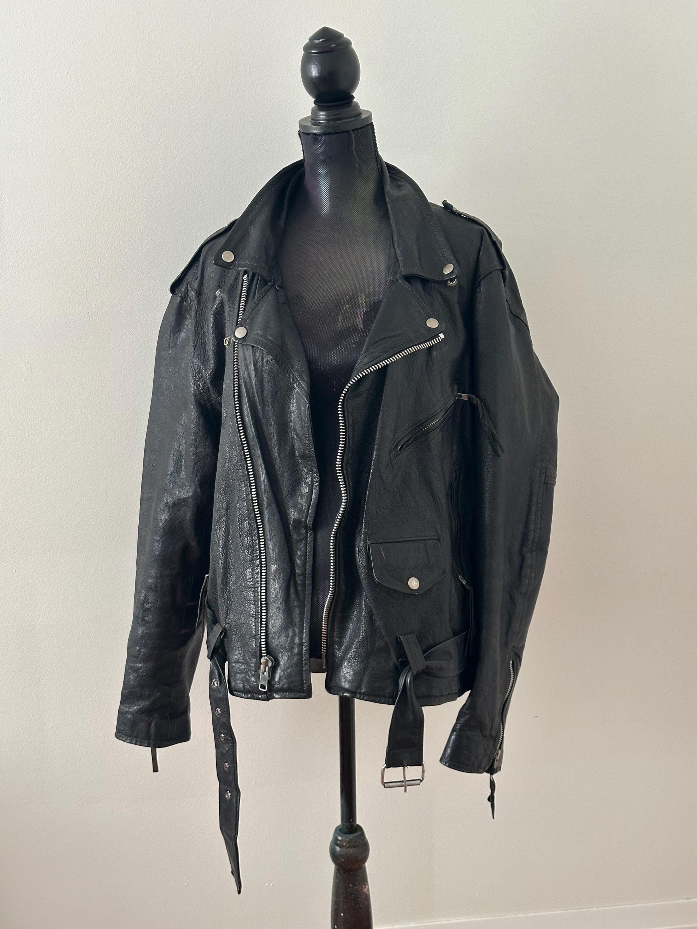Euro vintage leather coat 【最終値下げ】 E.B Company Leather Wear Black Leather Coat Size L/XL - Etsy