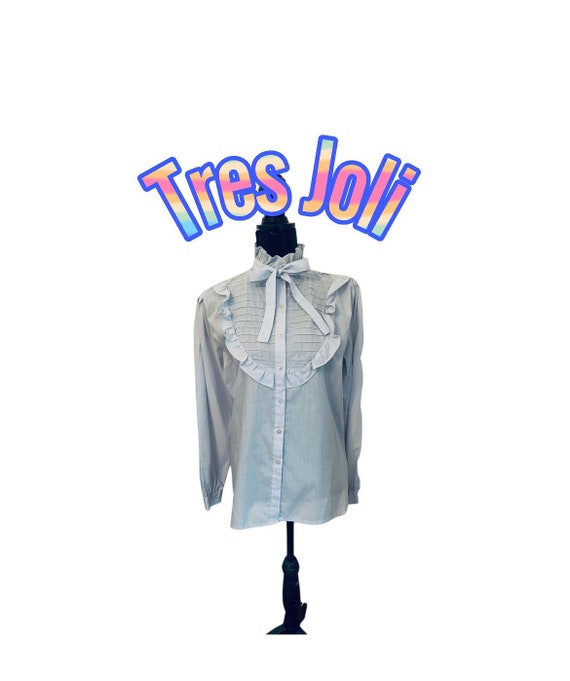 Vintage 1980’s TRES JOLI High collar Blouse