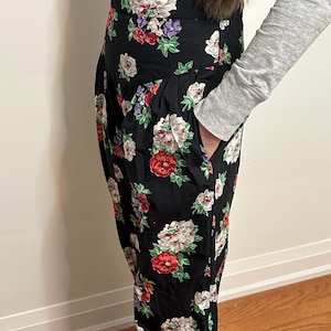 Super high Waist Yoke Front Floral Pants