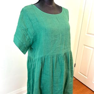 Valentina Naldi Italian Linen Green Empire Waist Dress - Size Large - US 10 - Etsy Valentina Naldi Italian Linen Green Empire Waist Dress - Size Large - US 10 - Etsy