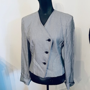 Vintage BIANCA houndstooth asymmetrical Blazer