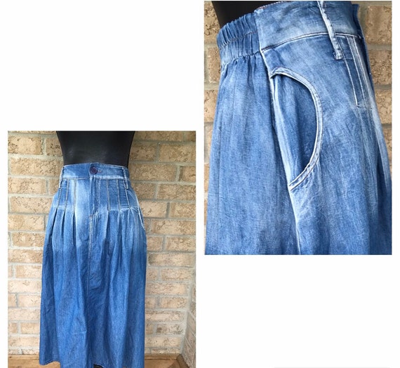 Vintage High waisted pleated Skirt