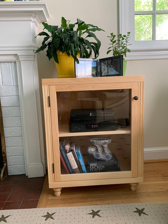 Pine Side Cabinet With Glass Door Pine Side Cabinet With Glass Door, Small Audio Cabinet With Glass Doors