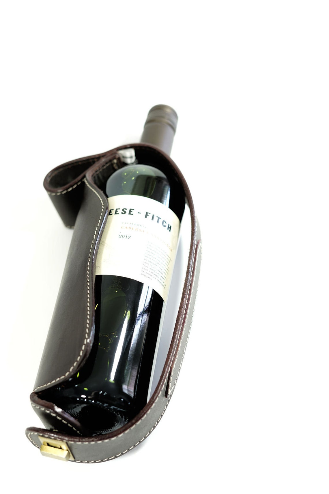 Wine Bottle Holder/carrier Made Of Genuine Leather Best Etsy