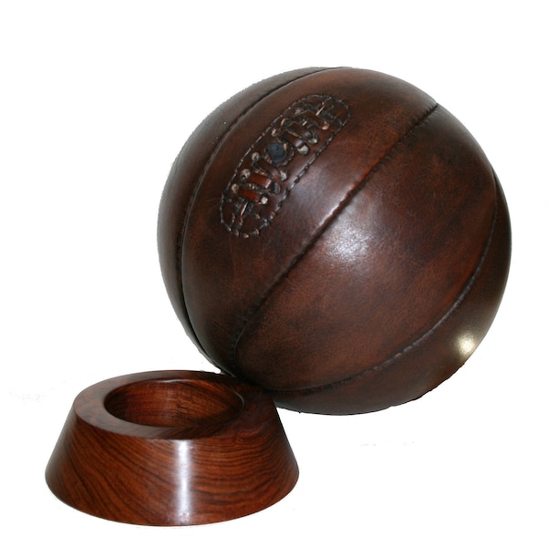 Vintage Mini Basketball with display stand / Mini leather basketball/ gift for men / teenage gift / basketball / man cave / valentine gift