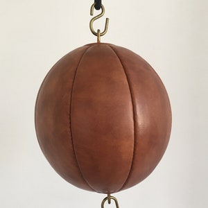 Double ended speed ball - real leather vintage style by Vintage Sports / retro sports / boxing / gift for him / speed bag/ with bungee cords