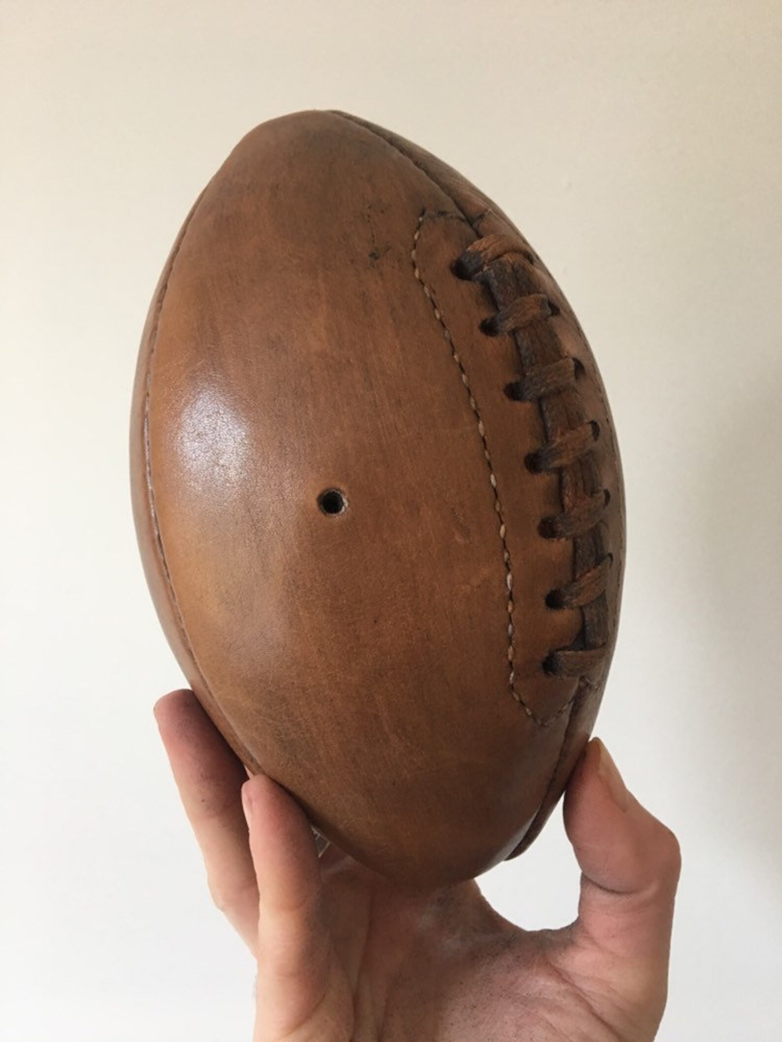 American Football mini / genuine leather vintage ball football Etsy