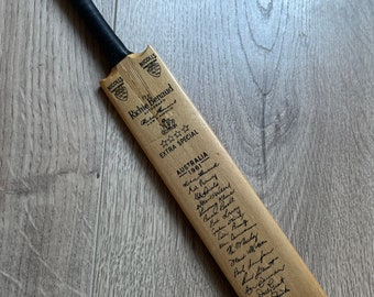 Vintage miniature Cricket Bat signed (fascimile) by the Australia cricket team on tour in 1961 / cricket memorabilia / antique cricket bat