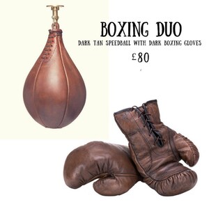 Boxing Gifts - vintage style boxing gloves and speedball / men's gifts / man cave decor / vintage decor / boxing gloves / Father's day gifts