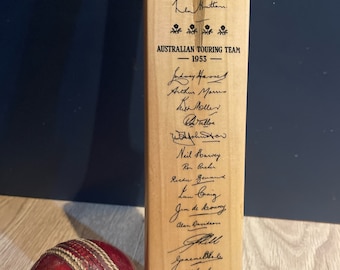 Small signed cricket bat (45cm) / Australian cricket team tour 1953 / vintage sport / cricket / gift for men / the ashes / valentine’s gift