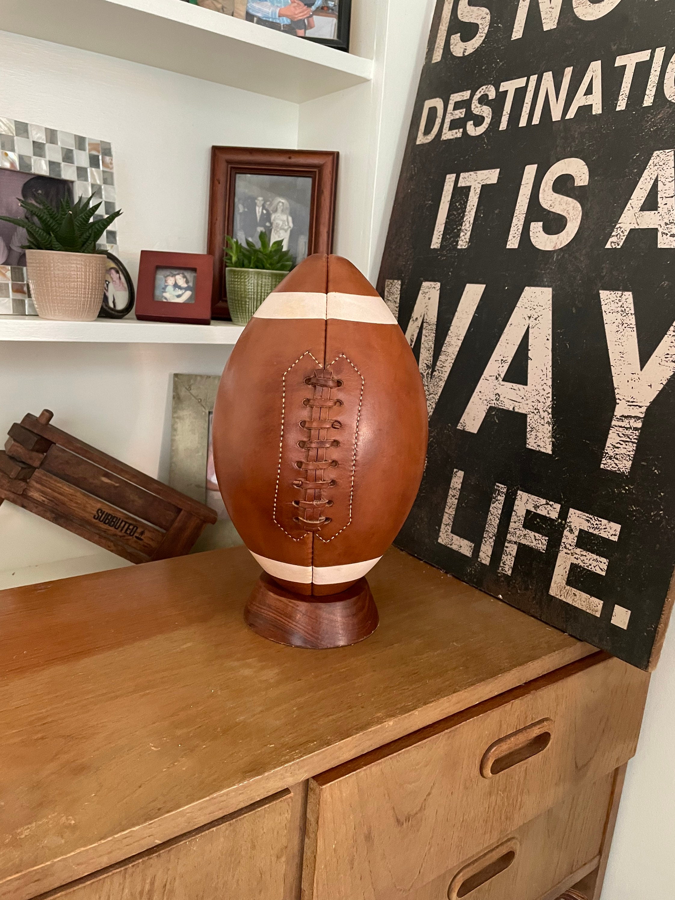 Handmade Brown Leather American Football - Vintage Style Decor - Etsy