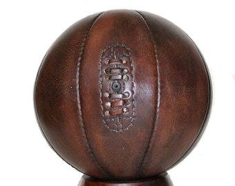Vintage Style Mini Leder Basketball - Handgefertigtes Sportdekor