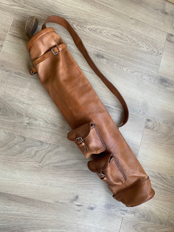 Leather Golf Bag 9 Club Retro Golf Bag With Two Pockets / Golf Gift / Gift  for Golfer / Gift for Him / Valentines Day 