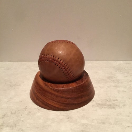 Vintage style leather baseball: option to add a display shops stand / gift for men / vintage sports / baseball / Father's Day gift / teenager gift