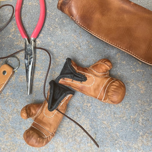 Palla Da Boxe In Pelle Vintage Taglia 5 - Colore Marrone Chiaro (Tan) - Geoffrey