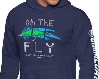 Fly Fishing Fleece Hoodie – On The Fly, Outdoor Pullover