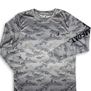 Solar Bear Performance Long Sleeve Camo T-Shirt with UPF 50+ Sun Protection Men Women Fishing Shirt Gift for Man or Woman