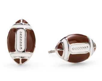 Football Earrings, Enamel Jewelry Gift for Football Mom