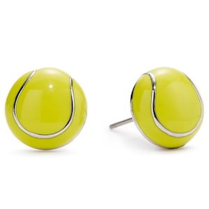 Tennis Ball Enamel Stud Post Earrings – Girls Mom Player Nickel Free Hypoallergenic Jewelry - Team Coach Gift Ideas – Minimalist Love