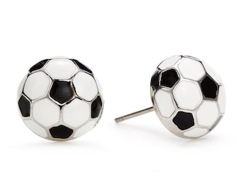 Soccer Ball  Enamel Post Earrings  Soccer Jewelry  Soccer Gift  Soccer Mom  Soccer Team  Soccer Girl  Soccer Love  Soccer Player